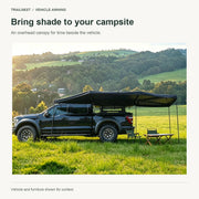 Bring shade to your campsite - vehicle-mounted fan awning shown in supplier source photo