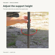 Adjust the support height - vehicle-mounted fan awning shown in supplier source photo