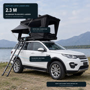 TrailNest rooftop tent with included 2.3 meter aluminum telescoping ladder