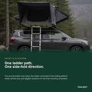 TrailNest Panorama rooftop tent entry platform with one connected ladder