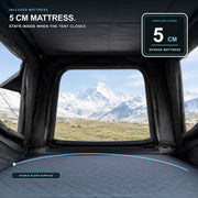 Included 5 cm mattress that stays inside when the TrailNest rooftop tent closes