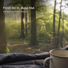 Fine mesh screen provides airflow and helps reduce insect entry in the rooftop tent
