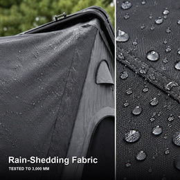 Water beading on TrailNest rooftop tent fabric tested to a 3,000 mm waterproof rating