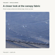 A closer look at the canopy fabric - source-photo detail of the vehicle fan awning