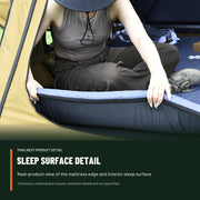 Real-product close view of the mattress edge and sleep surface inside the TrailNest rooftop tent