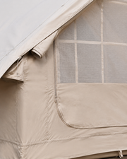 TrailNest inflatable tent fabric seam and window detail