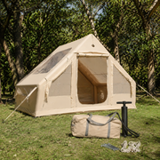 TrailNest inflatable cabin tent quick pump setup detail