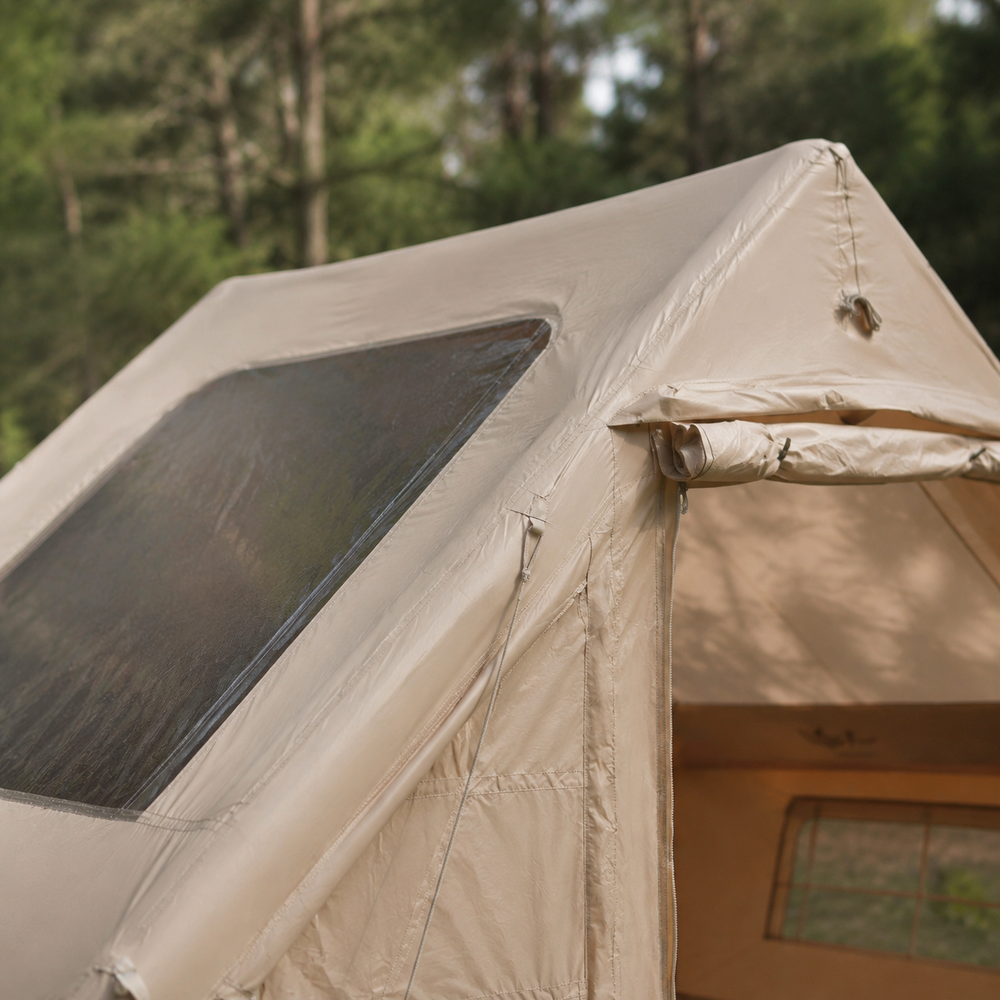 TrailNest inflatable cabin tent skylight and roof ventilation detail