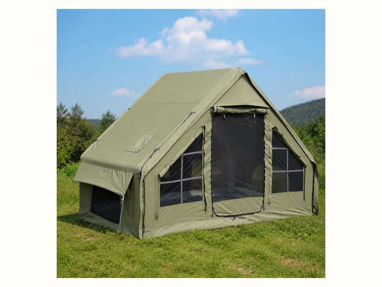 TrailNest Olive 6-Person Inflatable Cabin Tent