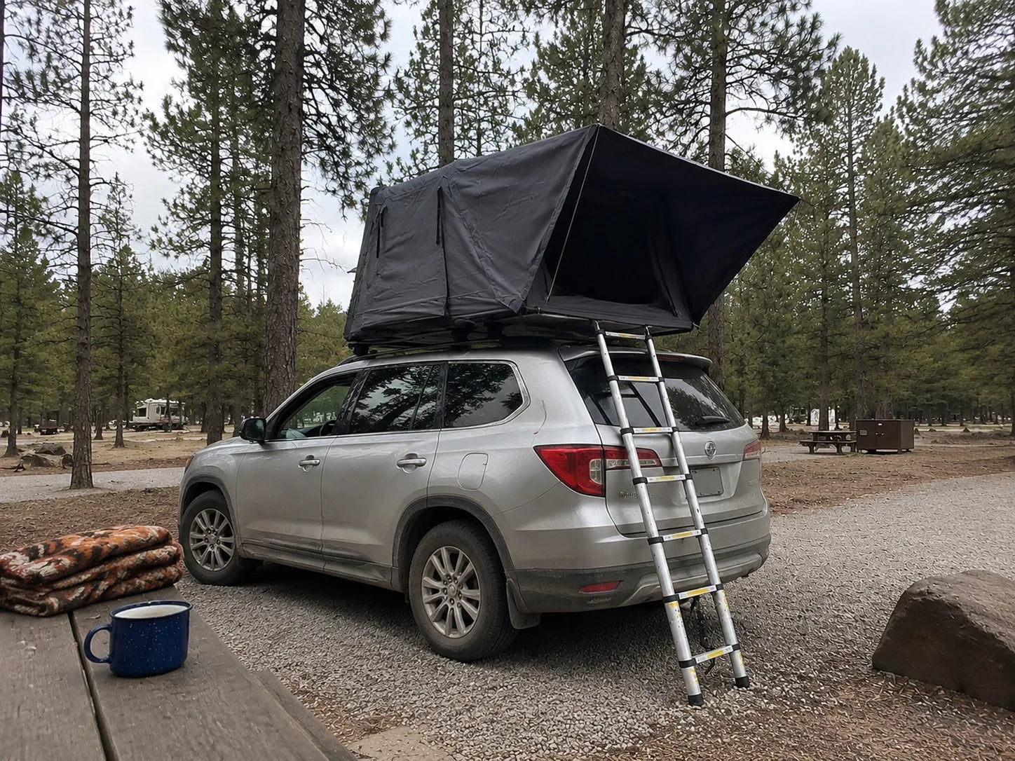 TrailNest Panorama Slow mornings rear-quarter AI scene concept