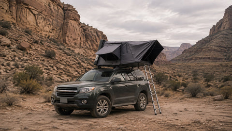 PANORAMA rooftop tent in a desert overland setting