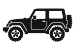 Jeep-style off-road vehicle silhouette for selecting a TrailNest rooftop tent vehicle type