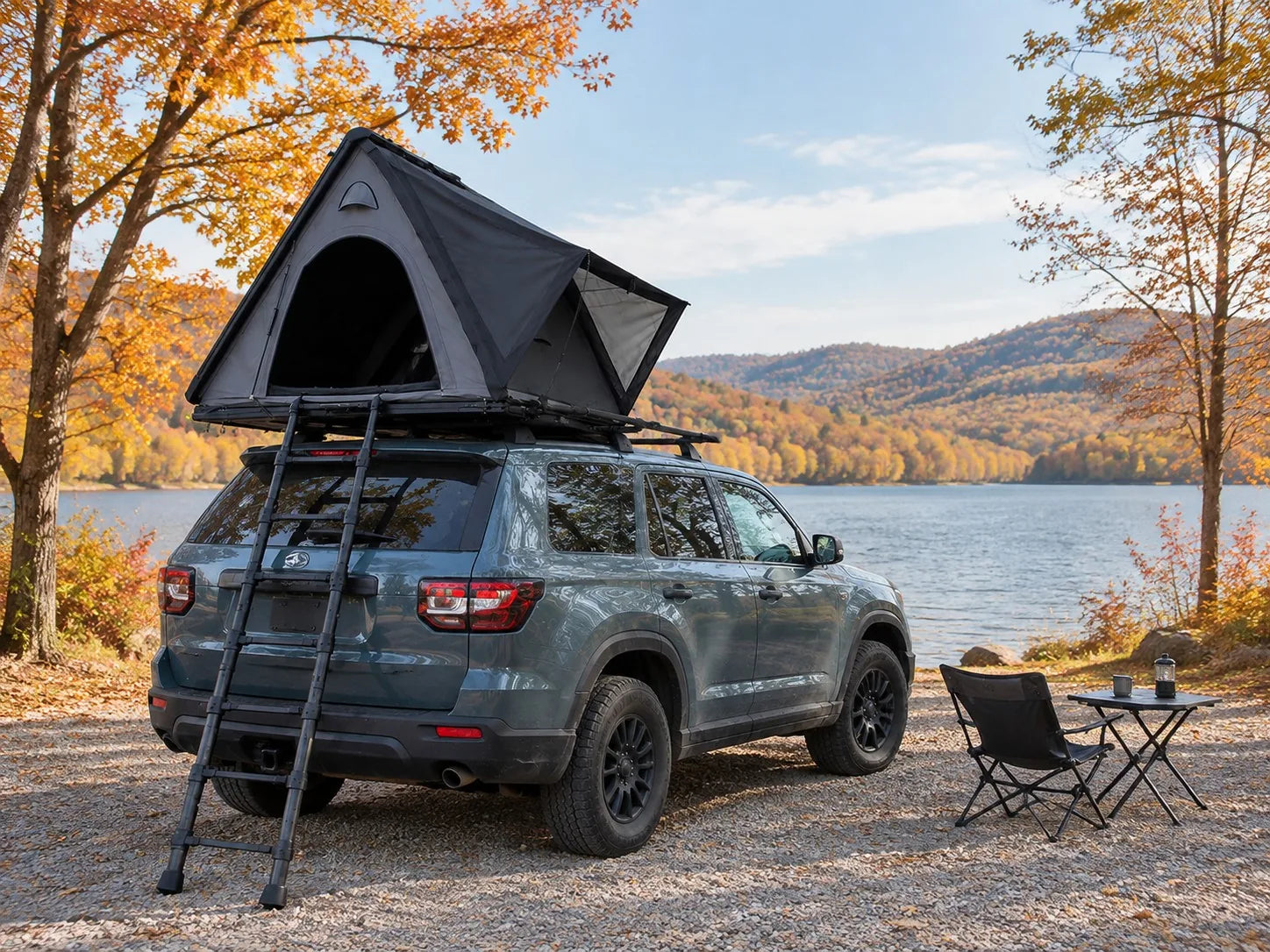 TrailNest Wedge 132 in a autumn lakeside setting