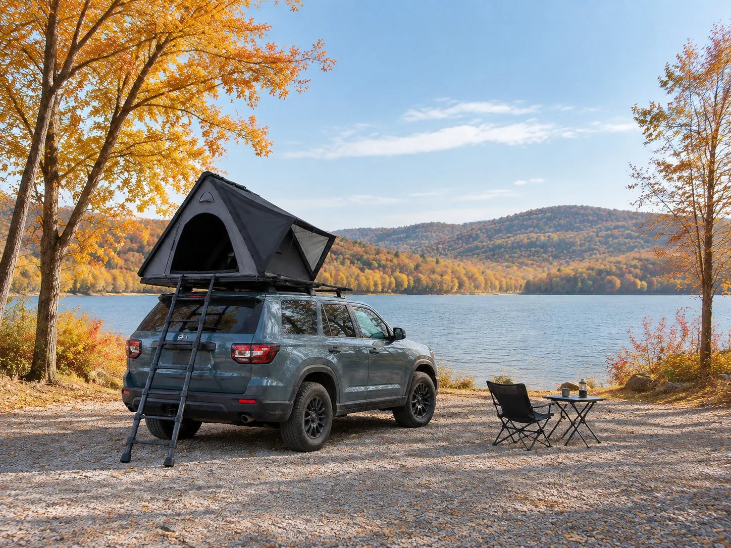 TrailNest Wedge 132 in a autumn lakeside setting