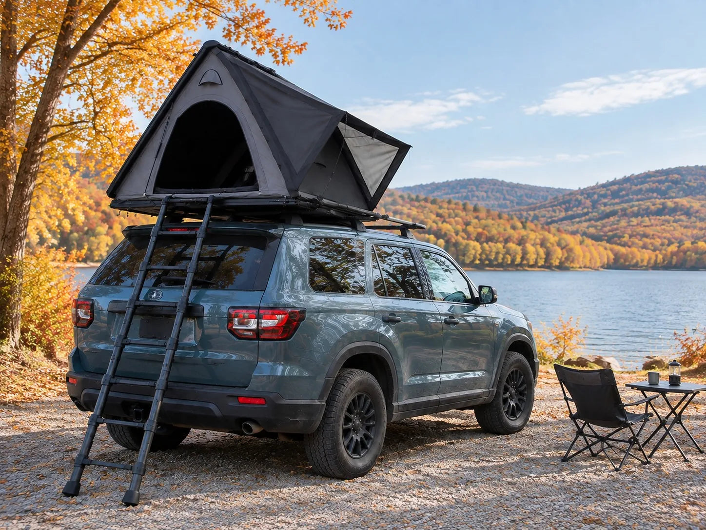 TrailNest Wedge 132 in a autumn lakeside setting